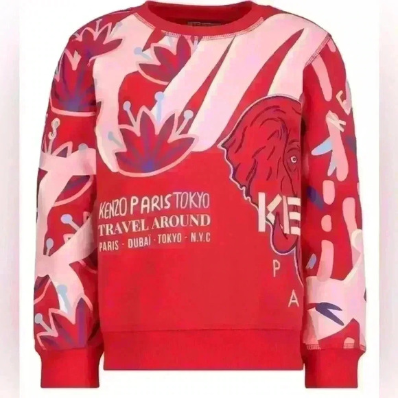 KENZO KIDS SWEATSHIRT KAYLEY RED FOR GIRLS SIZE 6/116 - Picture 1 of 9